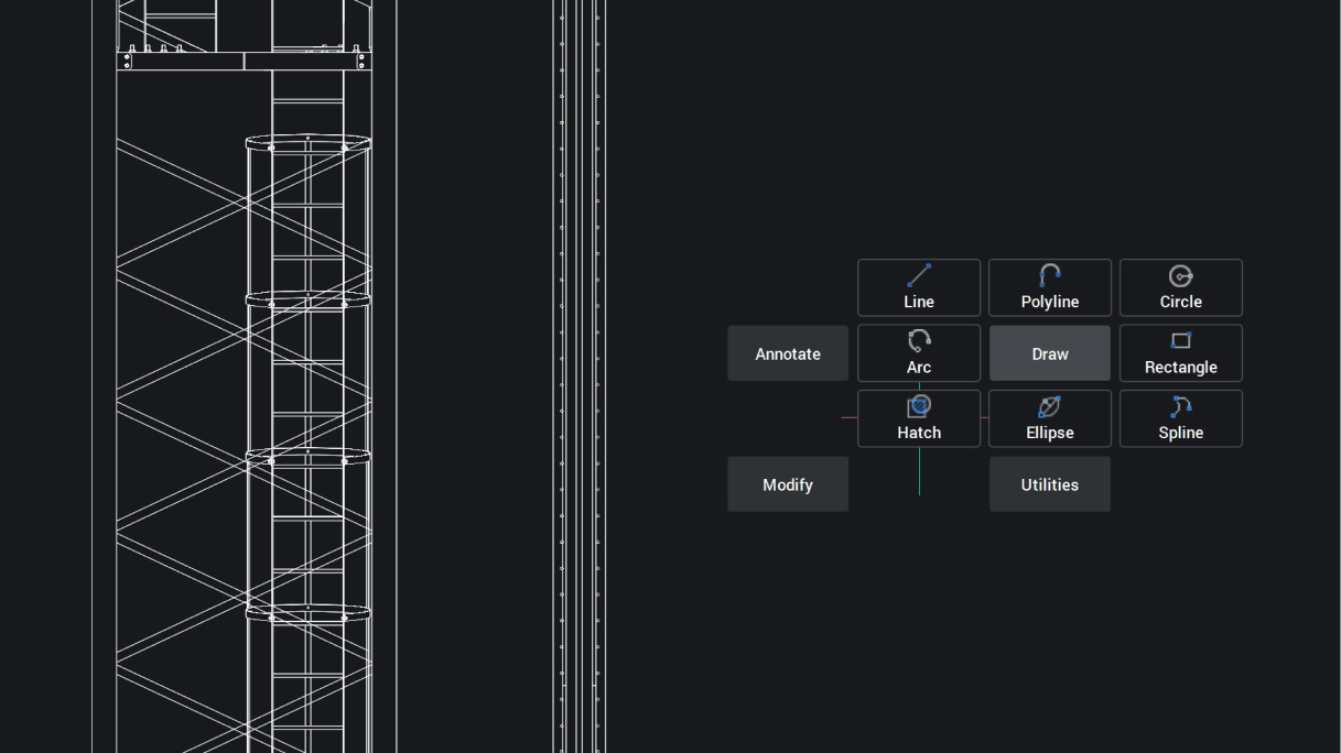 Quad-cursor met tekengereedschappen